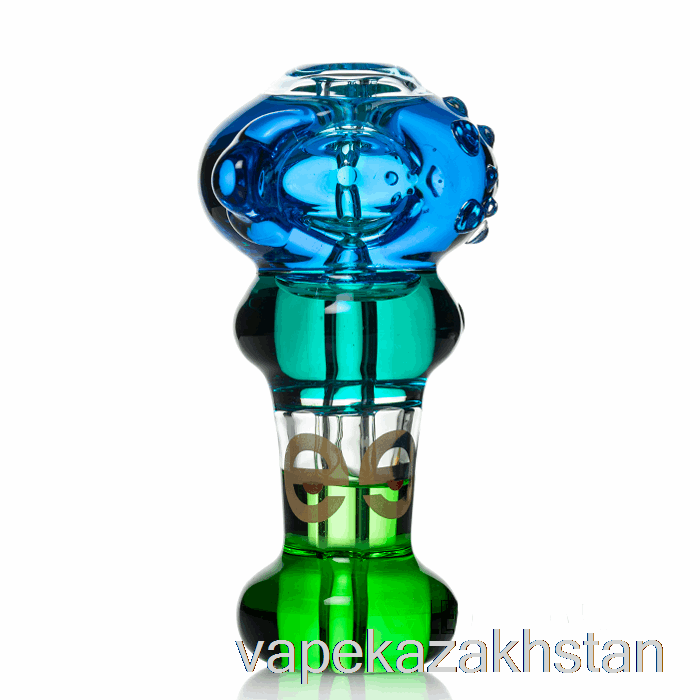 Vape Smoke Cheech Glass Triple Freezable Spoon Hand Pipe Blue / Teal / Green